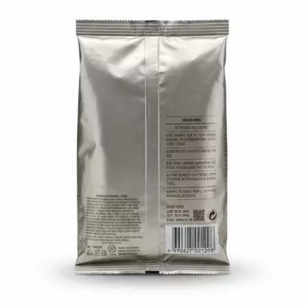 Kurukahveci Mehmet Efendi Turkish Coffee 100g back packaging with instructions and barcode