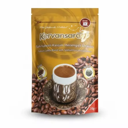 Kervansaray Turkish coffee blend packet featuring cardamom and terebinthus
