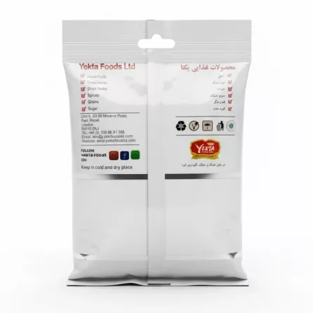 Yekta Foods starch powder packaging back view with product details