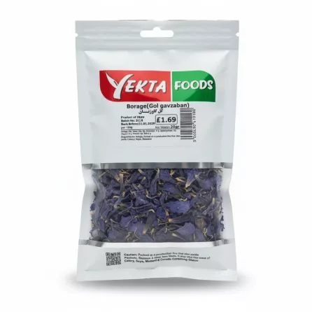 Yekta Foods dried borage herb packaging front