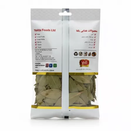 Yekta Foods pack of dried bay leaves back view