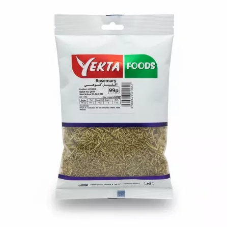 Front view of Yekta Foods 60g dried rosemary package