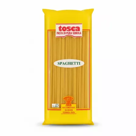 Package of Tosca spaghetti pasta in yellow wrapping