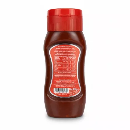 Seres Foods Sweet Chilli Hot Sauce bottle back with ingredients and nutritional facts