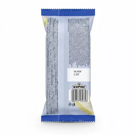 Kupiec Yoghurt Rice Cakes packet back view with ingredients and barcode