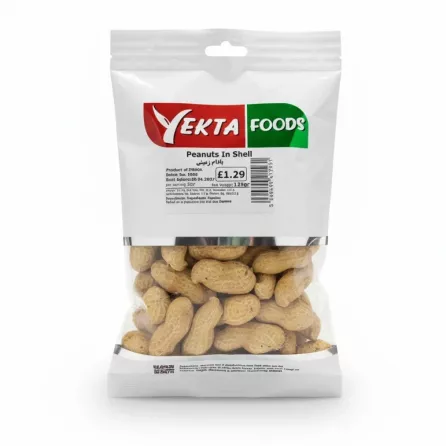 Pack of Yekta Foods Peanuts in Shell 125g front view