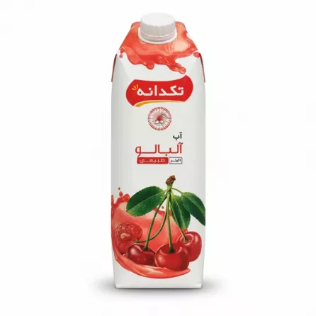 Tetrapak carton with sour cherry juice and images of cherries