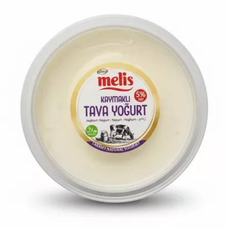 Melis Kaymakli Tava Yogurt creamy natural yogurt container top view