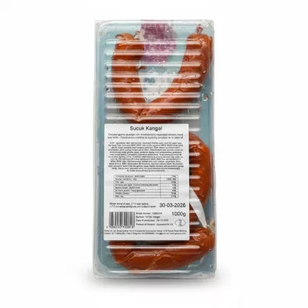 Back label of Gima Melis Sucuk showing ingredients and nutritional information