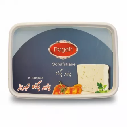 Top view of Pegah sheep's milk cheese container with label