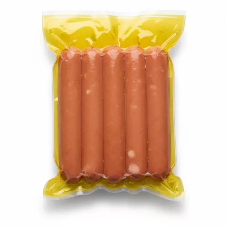 Tak Foods Jumbo Beef Sausages with Cheese vacuum-sealed pack back view