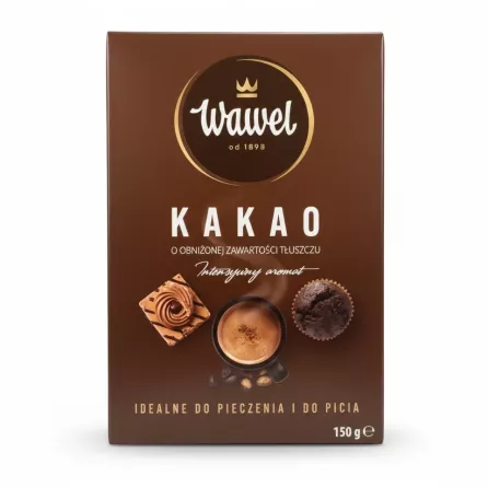 Wawel Fat Reduced Cocoa Powder front packaging in brown box