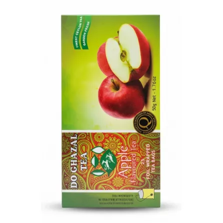 Do Ghazal tea box front with apple flavour design