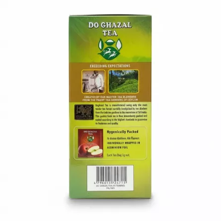 Do Ghazal tea box back showing product details and barcode