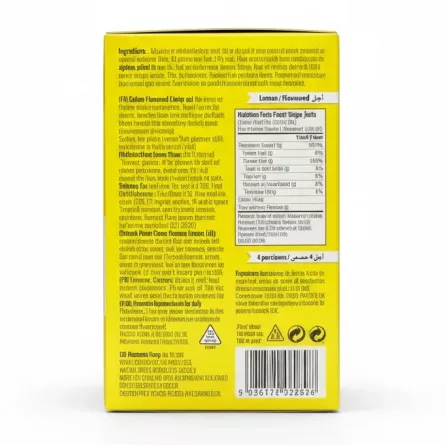 Kent Boringer Lemon Flavoured Jelly box back with ingredients and nutrition