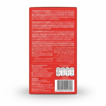 Back packaging with ingredients and nutritional facts