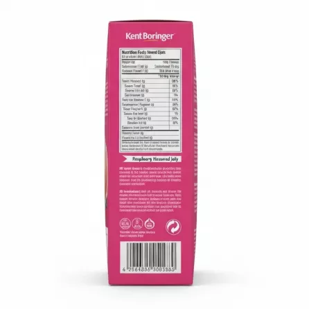 Kent Boringer Raspberry Flavoured Jelly back with ingredients and nutrition