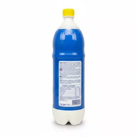 Anjoman Yoghurt Drink carbonated 1.5 litre bottle back view with ingredients and nutritional information