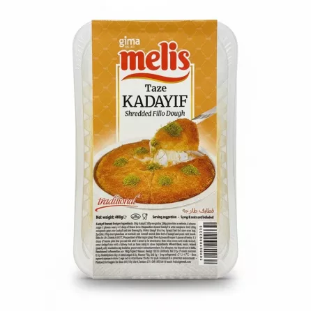 Melis Taze Kadayif shredded fillo dough front packaging
