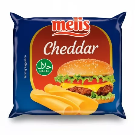 Melis Cheddar Cheese packaged slices front