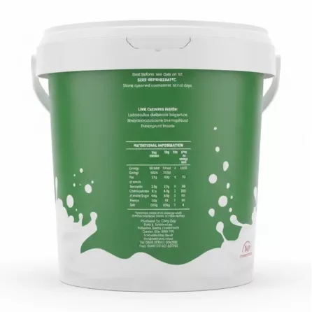Dairy Day Yoghurt 1kg tub nutrition and ingredients information on green label
