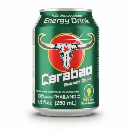 Carabao Energy Drink green 250ml can front view with logo
