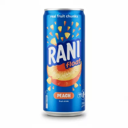 RANI Float Peach fruit drink can front view