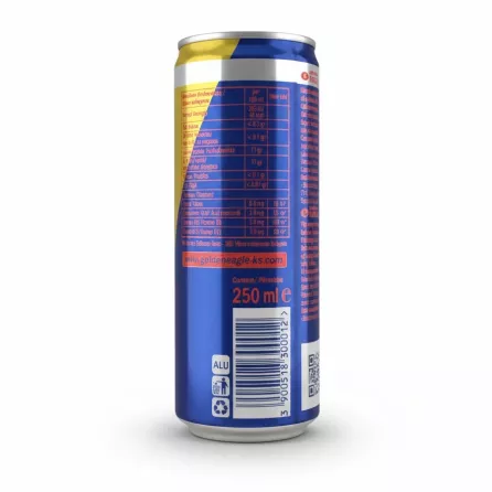 Golden Eagle Energy Drink 250ml can nutritional information and barcode