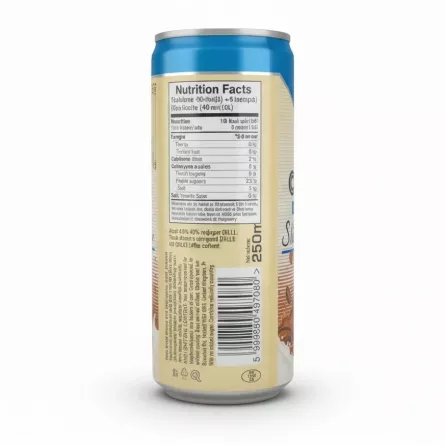 Hell Vanilla Ice Coffee can back view showing nutrition facts and barcode
