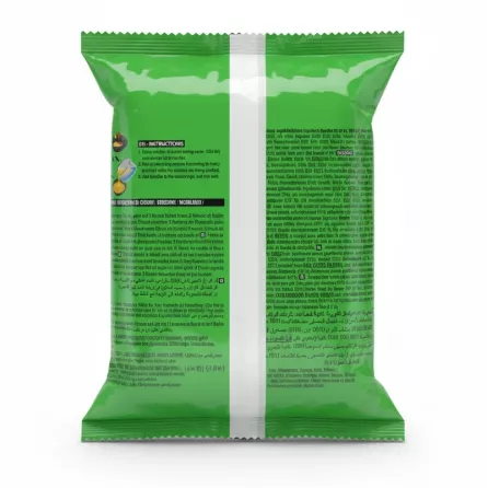 Back side of Indomie Noodles pack showing cooking instructions and ingredients