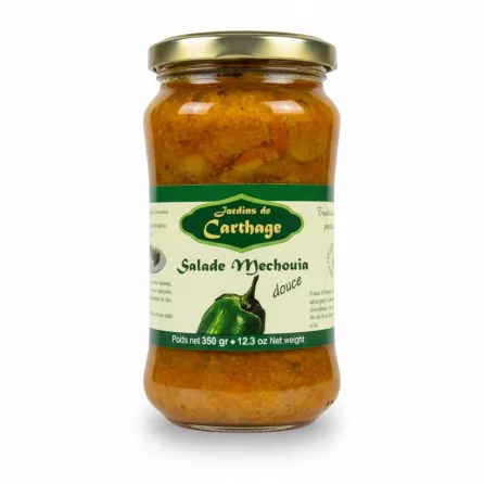Jardins de Carthage Salade Mechouia Mild in glass jar front label