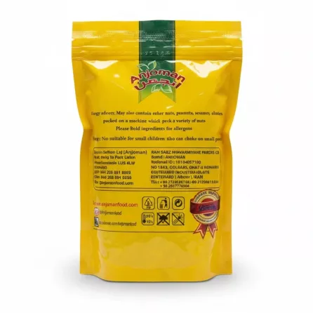 Anjoman pack of split peas back view with product information