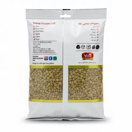 Yekta Foods Green Lentil 800g pack back
