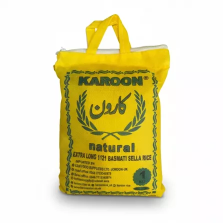 Karoon Extra Long 1121 Basmati Sella Rice yellow resealable bag front