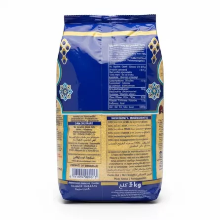 Back pack view showing nutrition facts and ingredient list of Dari Couscous