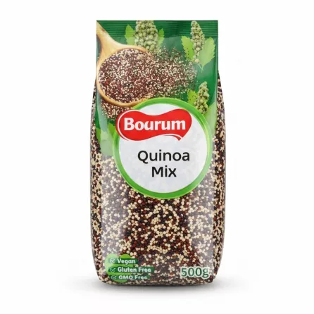 Bodrum Quinoa Mix 500g pack front showing mixed quinoa grains