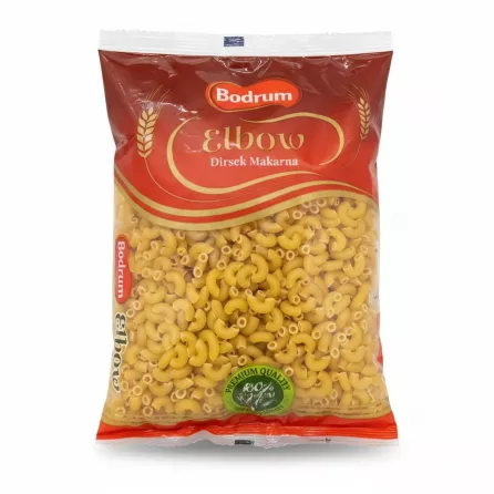 Bodrum Elbow Pasta in clear red and transparent pack