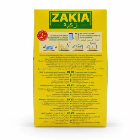 ZAKIA Fine Couscous packaging back with preparation instructions