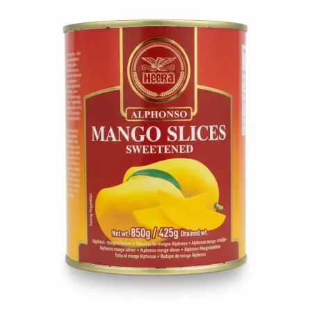 Heera Alphonso Mango Slices Sweetened can front view
