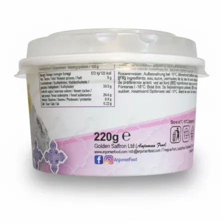 Nutritional facts and ingredients label of Anjoman Persian Faloodeh