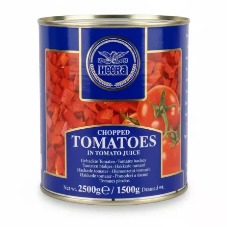 Heera brand large can of chopped tomatoes in tomato juice