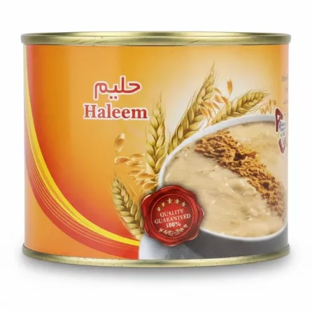 Anjoman Haleem Mix can showing wheat graphic and quality guarantee