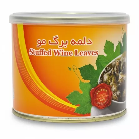 Anjoman stuffed wine leaves packaging display