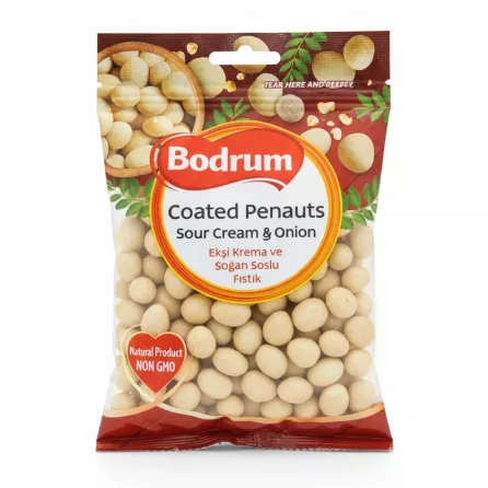 Bodrum Coated Peanuts Sour Cream & Onion packet front view
