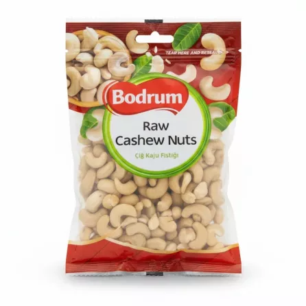 Bodrum Raw Cashew Nuts front packaging showing nuts and branding