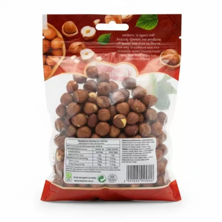 Bodrum Raw Hazelnuts back packaging with nutritional and ingredient details