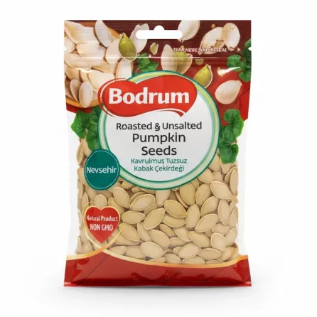 Bodrum Roasted & Unsalted Pumpkin Seeds pack front