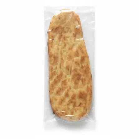 Backside view of vacuum-sealed plain Barbari Persian flatbread