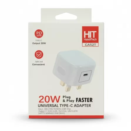 HandiTech 20W Universal Type-C Adapter packaging front
