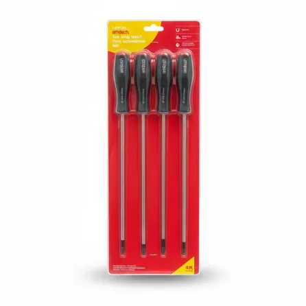 Amtech 4-piece long reach Torx screwdriver set in packaging